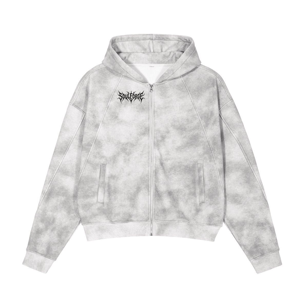 faith over fear marble zip up hoodie